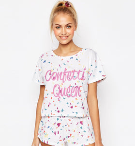 BRIDAL Confetti Queen Tee & Short Pyjama set