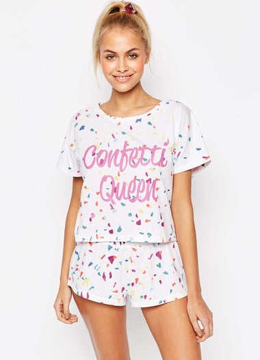 BRIDAL Confetti Queen Tee & Short Pyjama set