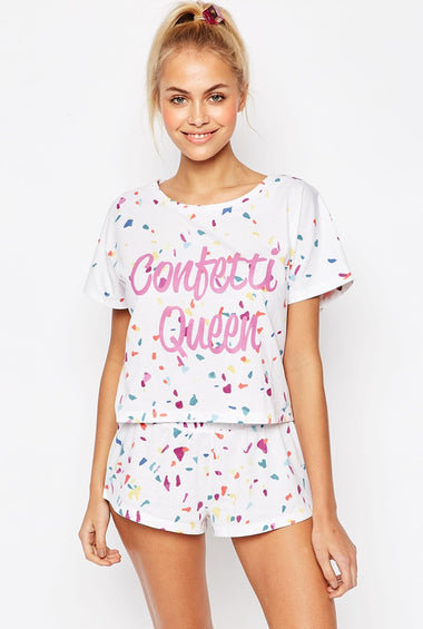 BRIDAL Confetti Queen Tee & Short Pyjama set